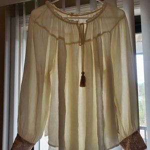 Gypsy Cream Blouse w Rose Gold Sequin Cuffs